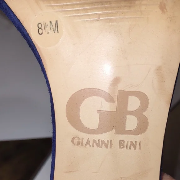 Gianni Bini Navy Blue Block Heel Sandals - Picture 5 of 6